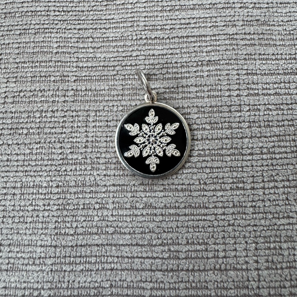 Lola Black and Silver Snowflake Necklace